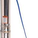 Deep Well Submersible Pump 1HP, 33GPM 207FT, IP68 Waterproof for Industrial, Irrigation, Home Use - 4 Inch