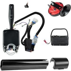 Golf Cart Turn Signal Kit with Horn Brake Light Switch 9-Pin Plug Deluxe Upgrade Wiring Harness - 12V Street Legal Light Kit for Club Car DS Precedent Tempo EZGO TXT RXV