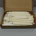 Baquler 40 Pcs Flameless Taper Candles LED Flickering Taper Bulk Battery Operated Flameless Candle for Halloween Christmas Birthday Wedding Decoration, 8.5/9.7/10.8/12.8 Inch (Ivory)