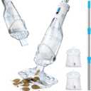 InoKraft Cordless Pool Vacuum Cleaner, Rechargeable, Handheld Pool Vacuum for Above Ground and Inground Pools, Transparent Head, 59 Extendable Pole, for Leaves, Debris, Shallow Steps, Blue