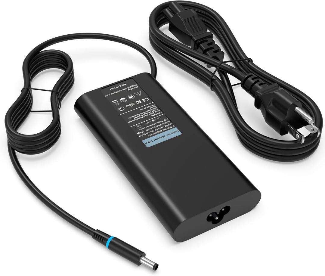 130W AC Adapter Compatible with Dell Inspiron 16 Plus 7640 7620 7630 Business Laptop/Inspiron 14 16 Plus 7420 7430 7510/Replacement for Dell XPS 15 17 9730 9640 1meter 3 Prong US Power Cord