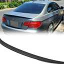 ECOTRIC Spoiler Wing Compatible with 2007-2013 BMW E92 Coupe 328i 335i M3 P Style Unpainted Black Rear Trunk Lid Spoiler Wing Winglet