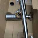 Hibbent Shower Head Extension Arm,16" Solid Brass Adjustable Extender with Lock Joint, Standard 1/2", Rise or Lower Rainfall and Fixed Shower Head,Height/Angle Adjustable Extension Arm, Brushed Nickel