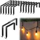 Frienda 12 Pcs Adjustable Outdoor Light String Metal Hooks for 3.2-6 Inch Concrete Wall Cinder Block Fences Hangers Black Outdoor Light String Hooks No Drill for Concrete Wall Cinder Block and Fence