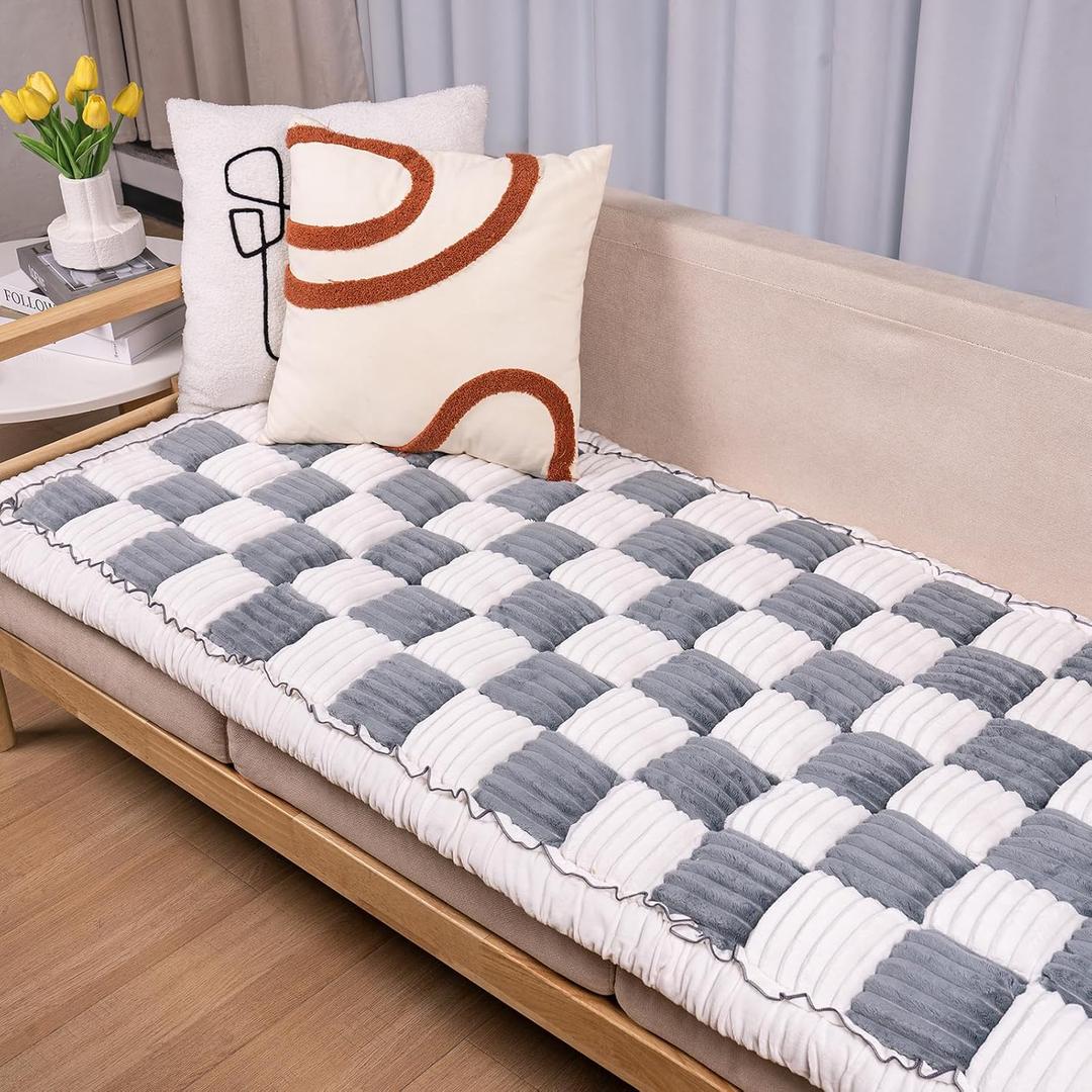 Dog Couch Cover Protector, Dog Bed Mat for Couch Washable Pet Bed Cover, Large Dog Blanket Pet Friendly Sofa Cover, Blue-Grey, 27 * 82 ''