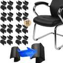 Rectangle U Shaped Chair Leg Tips Cap with Felt Pads,Furniture Feet Protector Slide Smoothly Glides,Protect Hardwood Floor No Scratches No Noise,Fit 19mm(3/4inch) Diameter Tubular Legs (Black 32PCS)