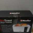 Mueller UltraToast Full Stainless Steel Toaster 4 Slice, Long Extra-Wide Slots for Bagels and Waffles, 6 Browning Levels, LED Display, Cancel/Defrost/Reheat Functions & Removable Tray, Kitchen Gadgets