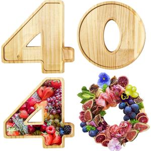 40 Wood Number Boxes for Charcuterie 40 Charcuterie Board Numbers 9'' Number Shaped Serving Trays for 40th Birthday Anniversary Party Chocolate Candy Food Dessert