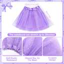 16 Pieces Tutu Dress Up Set for Girls 3-8 Years, Princess Costume with Hair Accessories Set (Purple)