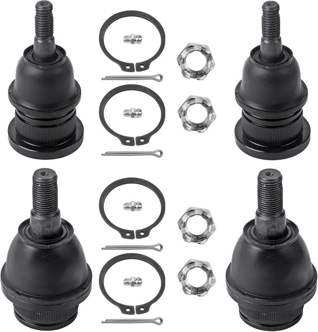 Front Upper & Lower Ball Joints Kit Compatible With Chevy GMC Cadillac Vehicle Tahoe Silverado Suburban Avalanche Express Sierra Savana Yukon XL Escalade 1999-2008 Replace# K6540 K6541 (4pcs)