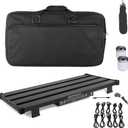 GOKKO Guitar Pedal Board 25.6''x11.9" with Integrated Power Supply and DI Module, Aluminum Powered Guitar Pedalboard with Carry Bag (GK-55)