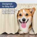 Wrap Around Dust Ruffle Bed Skirt - Off White - for Full Size Beds w/ 12 Inch Drop - Easy Fit Elastic Strap - Adjustable Pleated Bedskirt w/Brushed Fabric - Wrinkle Free - Women, Men, Kids & Teens