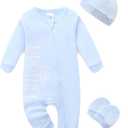 Newborn Boy Clothes Letter Print One Piece Romper Cotton Baby Coming Home Outfits 3Pcs Little Brother Outfit