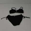 Blooming Jelly Womens Sexy 2 Piece Bikini Sets Cheeky High Cut Bathing Suit Color Block Textured U-Wire Swimsuits 2025 (Black) Medium