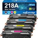218A Toner Cartridges 4 Pack (with Chip) Compatible Replacement for HP 218A 218X for Color LaserJet Pro 3201dw MFP 3301fdw 3301cdw 3301sdw Printer Ink W2180A W2180X High Yield (BCMY, 4-Pack)