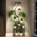 Plant Stand Indoor with Grow Light, 8 Tiered 66" Tall Plant Shelf, Corner Large Plant Stand for Indoor Plants Multiple, Metal S-Shaped Plant Flower Holder, for Living Room, Patio, Balcony