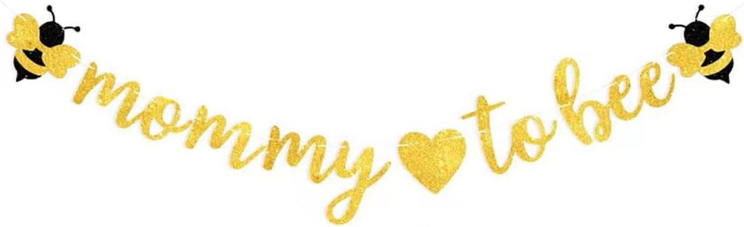 Baby Shower Decorations -Gold Glitter Mommy to Bee Banner Bumble Bee Theme Baby Shower Party Favors Decorations Gift for Pregnant Party Deco