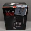 Mueller 12-Cup Drip Coffee Maker - Borosilicate Carafe, Auto-Off, Reusable Filter, Anti-Drip, Keep-Warm Function, Clear Water Level Window Coffee Machine, Kitchen Essentials & Accessories (Black)