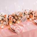 Kochorie 300 Piece Disposable Clear Pink Utensil Set Plastic Silverware Heavy Duty Cutlery Set Serves 100 Guests Forks Knives Spoons for Home Wedding Birthday Party Picnics Bride Shower Outdoor Events