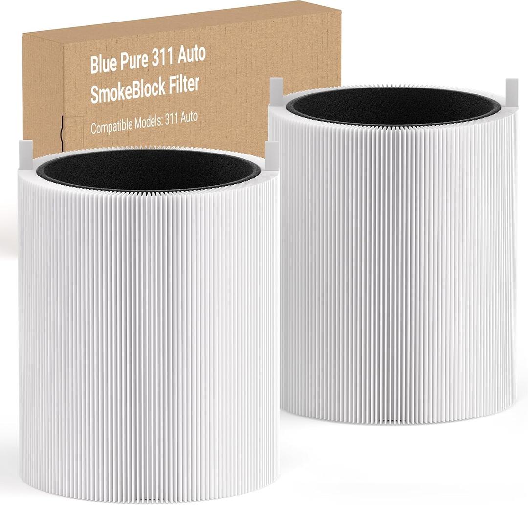 Leemone 311 Auto SmokeBlock Filter Compatible with Blueair Blue Pure 311 Auto Air Purifier, Blue Pure 311 Auto Filter Replacement, Activated Carbon Filter, 2 Pack