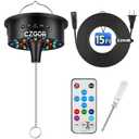Disco Ball Motor with Remote, 0-15RPM Adjustable Speed Rotating Disco Ball Spinner, 30 RGB LEDs, 15ft Power Cable, Support 4''~16'' Mirror Balls, for DJ Party Home Bands Christmas Wedding Camping