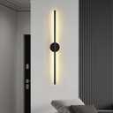 Minimalist Linear Wall Light Aluminum Modern LED Long Strip Wall Sconce, Indoor Slender Wall Mounted Lamps for Bathroom Corridor Aisle Living Room Background Bedroom Bedside Bar, 100cm