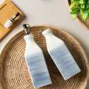 Ceramic Olive Oil Dispenser Bottle, Olive Oil Holder for Kitchen Cooking and Vinegar Dispenser Set with Tray & Pour Spout, 12oz/350ml (Gradient Purple)