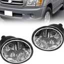 Fog Lights Compatible with 2000-2006 Tundra/2001-2007 Sequoia Clear Lens Pair Driver Side & Passenger Side (Halogen)