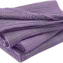 EMME Cotton Muslin Large Throw Blanket Couch Breathable Gauze Blanket Soft Lightweight Bed Blankets Adults (Purple, 50"x70")