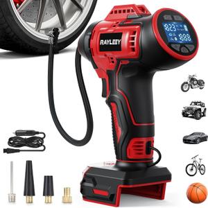 Tire Inflator Cordless for Milwaukee 18V Battery [Tool Only], 160PSI Portable Air Compressor with Pressure Gauge, Auto-Shutoff & Fast Inflation, Portable Air Pump for Car, Motorcycle, Bike, Ball