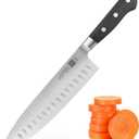 Fortune Candy 8 Inch Chefs Knife - Japanese AUS-10 Stainless Steel Kitchen Knife - Full Tang, Classic Handle (Silver)