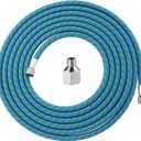 HUBEST 6ft Braided Airbrush Air Hose with 1/8 Inch to 1/4 Inch Adapter - Nylon Braided Air Line Compatible with Iwata, Master, Devilbiss Airbrush Compressors - Kink-Free Standard Fitting