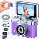 Mini Keychain Camera with Flip Screen Series,1080P HD Multiple Shooting Recording Modes, Portable Digital Camera with 16GB SD Card for Travel, Party. Ideal Pendant Gift