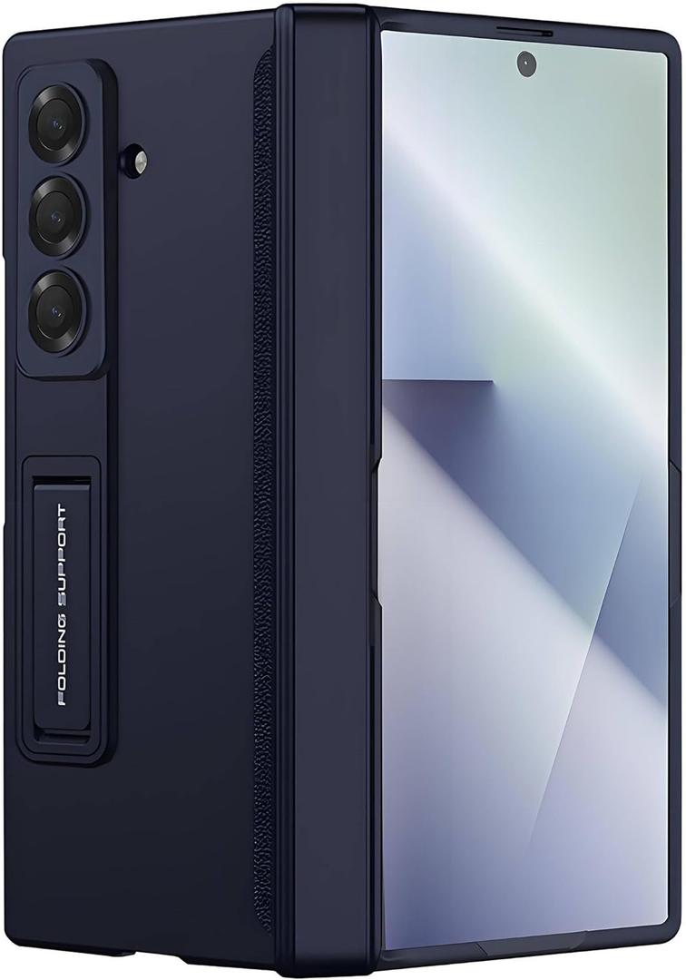 STORMTAL for Samsung Galaxy Z Fold 7 Case with Hinge Protection, [Built-in Screen Protector] [Adjustable Kickstand] Shockproof Slim Fit All-inclusive Protective Phone Cover for Galaxy Z Fold 7 2025 (Blue)