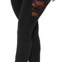 Atyfuniby Women's Leggings High Waisted - Sexy Skinny Mesh See Through Pants Party Clubwear (Medium, Lace Black)
