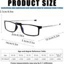Viseng anti-blue light folding reading glasses for men and women with telescopic rod portable fashion ultra-light leather case +1.0 (3 Pairs: Black & Black & Black)