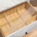 Onerbuy 8pcs Adjustable Grid Drawer Dividers DIY Plastic Closet Separator Tidy Organizer Container 32.5 * 7cm/ 12.8 * 2.8inch for Underwear Socks Belt Office Supplies(Transparent White)