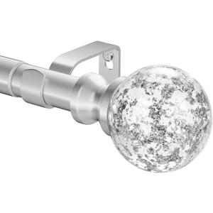 Silver Curtain Rod 18 to 45 Inch Decorative Window Treatment Rods