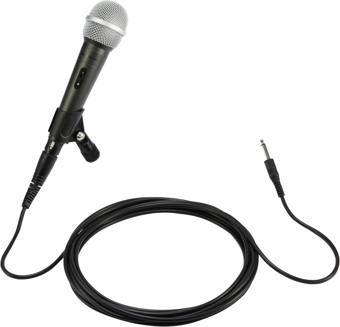 Amazon Basics Dynamic Microphone - Professional Vocal Mic with Cable for Karaoke, Podcasting, Live Performance