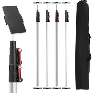 10FT Dust Barrier Poles 4 Pack with Carry Bag, Stainless Steel Retractable Zipper Wall Poles Kit for Renovation, Remodeling and Isolation Work