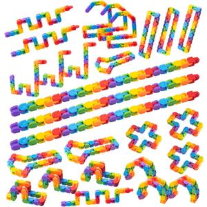 30pcs Rainbow Party Favors , Bulk Wacky Track Fidgets Toys Snap and Click ,Goodie Bag ,Prizes,Back to School Birthday Students Classroom Fidgets Stocking Stuffers Gift for Kid Teen
