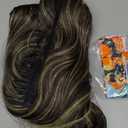 BARSDAR Wavy Clip in Hair Extensions - 20 Inch Highlight Hair Extensions Clip in for Women - 5PCs Thick Soft Synthetic Loose Wavy Clip in Hairpieces – Chocolate Brown with Highlights