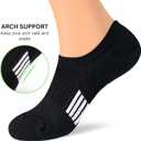 Amutost No Show Socks Womens Athletic Cushion Ankle Footies Low Cut 5-6 Pairs (Black, L)