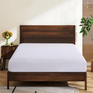 Queen Size 100% Egyptian Cotton Fitted Sheets 600 Thread Count 16" Deep Pocket, Ultra-Soft Hotel Luxury, Durable, Breathable and Comfy Bottom Sheet (1 Pack Queen Fitted Sheet, White)