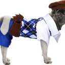 Dog Golf Costume with Golf Bag and Clubs Halloween Funny Pet Costumes Dog Cosplay Outfits Halloween Holiday Pet Party Supplies for Small Medium Large Dogs(M(Neck Girth: 12-14", Chest Girth: 19.69"))