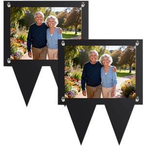 5X7 Waterproof Picture Frame for Grave, Cemetery Decorations for Grave, Grave Decoration for Cemetery, Horizontal Black Outdoor Acrylic Picture Frame for Grave Memorial Sympathy Gifts