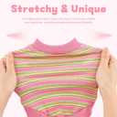 Dog Shirt, Pet Clothes for Chihuahua, Yorkie Teacup Costumes Striped, Small Dogs Sleeveless Tank Top Vest, Breathable Cotton Puppy T-Shirt, Cat Apparel Outfit (Pink, S)