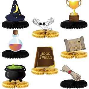 8Pcs Magical Wizard Honeycomb Centerpiece Table Decorations Magical Wizard Theme Party Decorate