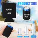 Chengu 100 Pack Blank Beer Can Cooler Sleeves Soft Insulated Reusable Drink Cooler Bulk Collapsible Sublimation Can Cooler Sleeves for Wedding Party Supplies (Black, Simple Style)