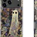 DEENAKIN for iPhone 17 Pro Case Cute,Aesthetic Dark Academia Halloween Enchanted Ghost Phone Case,Compatible with Magsafe,Trendy Protective Slim Silicone Phone Cover for Women Girls